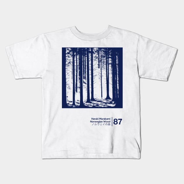 Norwegian Wood - Haruki Murakami / Minimalist Graphic Artwork Kids T-Shirt by saudade